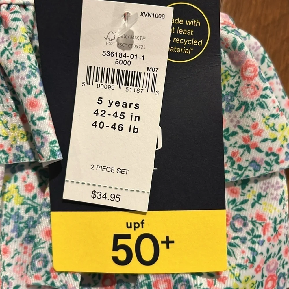 NWT Gap Kids Matching Bundle of two Floral Bikinis Size 4-5 Years.